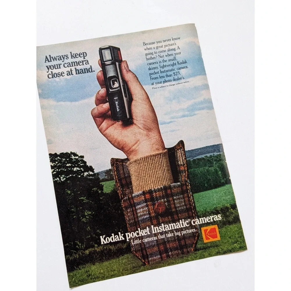 Kodak Pocket Instamatic 1974 Vintage Print Ad 
